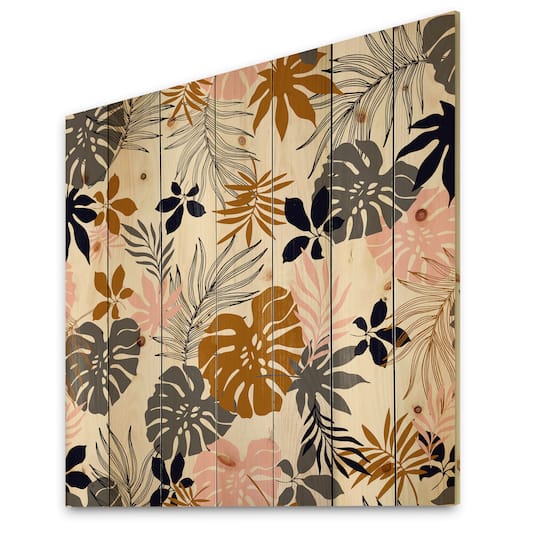 Designart - Tropical Naturepalm Monstera Leaves In Silhouette